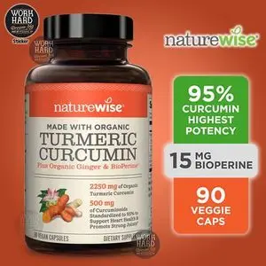 Naturewise Turmeric Curcumin avec BioPerine®  2250 mg Biologique Sticker