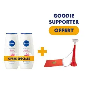 NIVEA lot de 2 shower care &amp; rose = Vuvuzela OFFERTE
