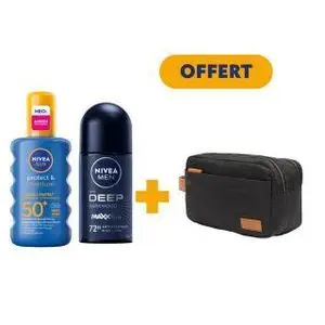NIVEA SUN Spray Solaire SPF50+ 200ml + Déodorant Roll on Deep 50ml = Trousse offerte