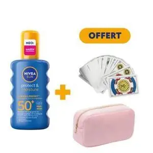 NIVEA SUN Spray Solaire SPF50+ 200ml = Trousse rose + Jeux de carte