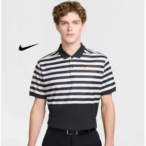 Nike Polo de golf NK DF Victory+ à rayures carrées Noir