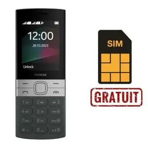 Nokia TÉLÉPHONE PORTABLE 150 2023 - NOIR + 1 Cartes Sim Gratuit