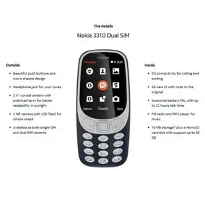 Nokia 3310 Bleu double carte sim