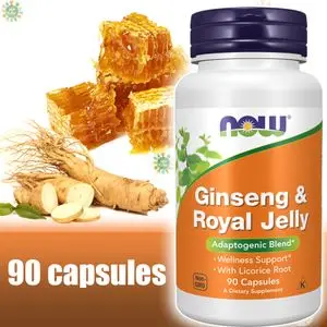 Now Foods Ginseng et gelée royale, 90 Gélules, Ginseng &amp; Royal Jelly