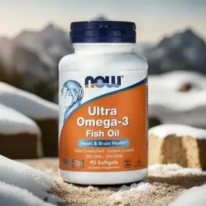 Now Foods Ultra Omega-3 Fish Oil, 500 mg d'acide EPA/250 mg de DHA , 90 Softgels