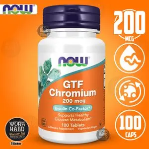Now Foods Chrome GTF, 200 mcg,Soutient le métabolisme sain du glucose Sticker