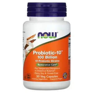 Now Foods Probiotic-10, Restorative Care, 100 milliards, 30 capsules végétales