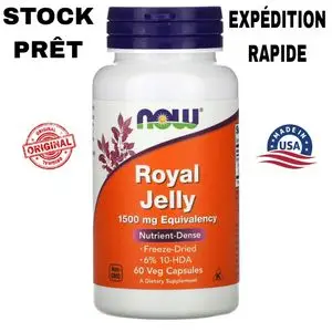 Now Foods Royal Jelly, Gelée royale, 1500 mg, 60 capsules végétariennes