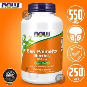 Now Foods Sâw Palmetto Berries,Baies de chou palmiste, 550 mg, 250 capsules Sticker