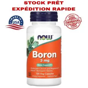 Now Foods Boron (bore), 3 mg, 100 capsules végétariennes