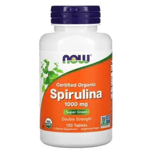 Now Foods Now Foods, Certified Organic Spirulina, 1000 mg, 120 Tablets