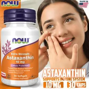 Now Foods Astaxanthine 10mg Extrapuissant Support Système immunitaire 30 Capsules