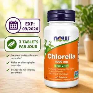 Now Foods Chlorelle, 1000 mg, 60 comprimés