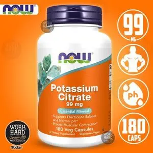 Now Foods Citrate de potassium, 99 mg, 180 caps