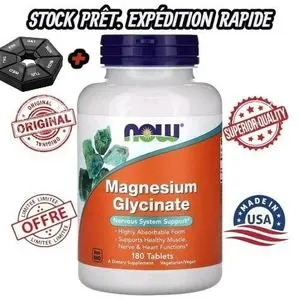 Now Foods Magnesium Gly-cinate (Magnesium Glycinatee), 180 Tablets