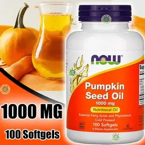 Now Foods Pumpkin Seed Oil, 1,000 mg, 100 Softgels Huile de graine de courge