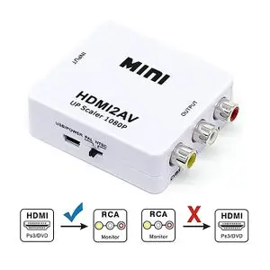 UNIVERSAL 1080P Mini HDMI to RCA Audio Video AV CVBS HD TV VCR VHS DVD Adapter Converter