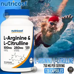 Nutricost L-Arginine L-Citrulline Complex 750mg, 120 Capsules - Non-GMO