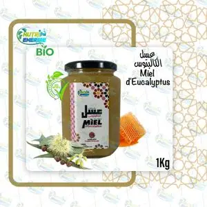 Nutri Energie 1Kg Miel d'Eucalyptus 100% Nature et Bio (Origine Marocaine)