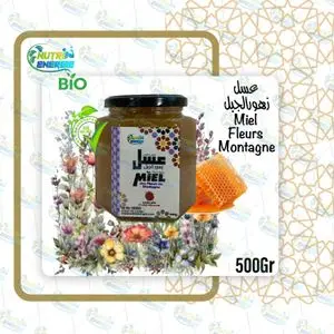 Nutri Energie 250Gr Miel Fleurs Montagne 100% Nature et Bio (Origine Marocaine)