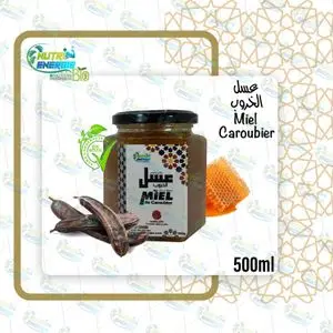 Nutri Energie 500Gr Miel Caroubier 100% Nature et Bio (Origine Marocaine)