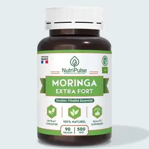 NutriPulse Moringa Extra Fort 500mg Soutien Vitalité &amp; Superfood Riche En Vitamines &amp; Protéines 90 Gélules