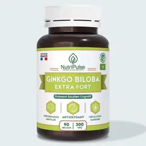 NutriPulse Ginkgo Biloba 300 mg – Mémoire, Concentration &amp; Circulation – 90 Gélules