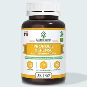 NutriPulse Propolis 300 mg – Défense Immunitaire, Anti-inflammatoire &amp; Protection Antioxydante – 60 Gélules