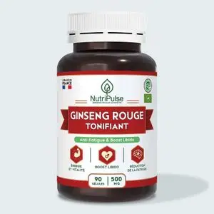 NutriPulse Ginseng Rouge 500m Tonifiant, Anti-Fatigue &amp; Boost Libido 90 Gélules