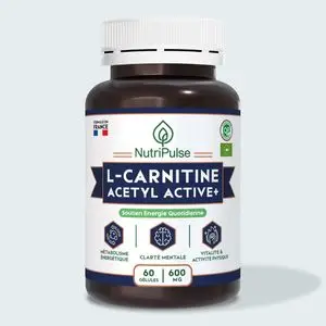 NutriPulse L-Carnitine Acétyl Active+ 600 mg – Énergie, Clarté Mentale &amp; Métabolisme Énergétique – 60 Gélules