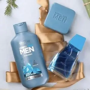 Oriflame Pack Cadeau Pour Homme: Glacier EDT+ Nettoyant pour cheveux et corps+ Savon