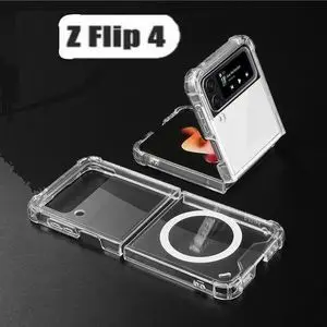 Original Coque pochette Transparent POUR Samsung Z Flip 4 Cercle de Recharge Sans Fil
