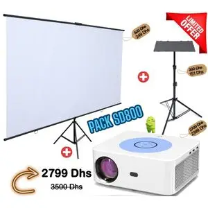 Owlenz Full PACK Projecteur SD800 ANDROID + Écran trépied + Support trépied