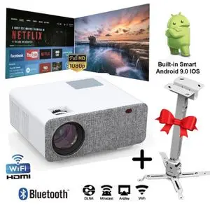 Owlenz SD500 WIFI Android 9.0 Projecteur Avec Support Plafonnier Free