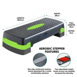 Pakka STEP AROBIC Étape d'exercice / d'entraînement avec des élévateurs