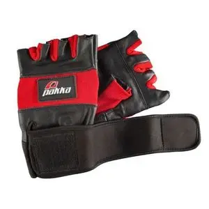 Pakka Gants pour Musculation et cyclisme en Cuir et Daim - Rouge