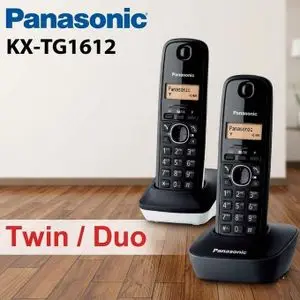 Panasonic Téléphone sans fil  DECT KX-TG1612 DUO NOIR-BLANC