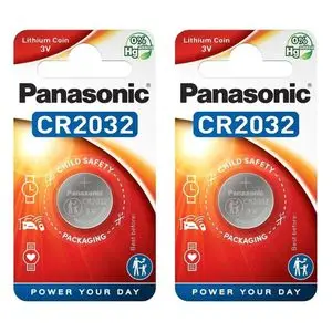 Panasonic 2 Pile CR2032  Bouton Lithium 3V (couleur et design aléatoire)