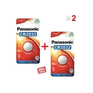 Panasonic CR2032 Pile Bouton au Lithium 3 volts // CR 2032 Batterie 3V Blister 2 unité