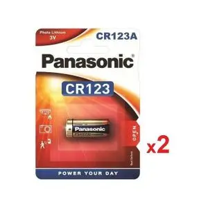 Panasonic  2 Piles 3V CR123A au Lithium Batterie 3 volts // CR123A 3V Appareil Photo 2Pcs