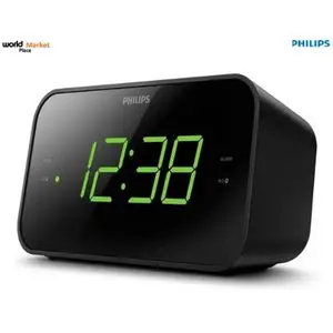 Philips Radio reveil Fm Numérique Avec Grand Écran, Double Alarme-R3306