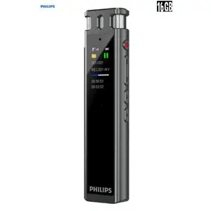 Philips Enregistreur vocal VTR5260 16 Go/Gb, écran couleur 0,96 pouce, stylet de traduction vocale en temps réel par IA - Noir