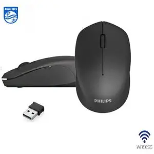 Philips M344 Souris sans Fil 10m, 2,4GHz avec Nano-Récepteur USB Suivi Laser 1600 PPP, 3 Boutons