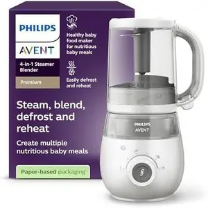 Philips Robot cuiseur vapeur-mixeur 4 en 1 pour bébé, cuisez à la vapeur, mixez, décongelez, réchauffez, passe au lave-vaisselle, modèle SCF883/01