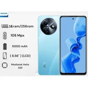 Philips smartphone Omni10 4G- 6.56" - 256 GB Ram 16 Gb (8+8) Mince 108MP NFC 5000Mah-Coastline blue