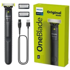 Philips Tondeuse rasoir a barbe - Oneblade QP1424/10 avec Lame– sans fil rechargeable Anti-friction 1st Shave