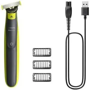 Philips OneBlade-Face -QP2724/23 - Rasage visage 360, 3 sabots barbe de 3 jours, clipsables (1, 3, 5 mm), 100 % étanche.