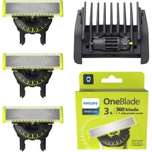 Philips Lames de rechange OneBlade 360 lot de 3 + sabot réglable 5 en 1