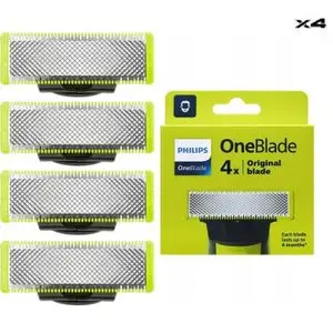 Philips 4 lames de rechange Rasoir hybride OneBlade QP240/50 pour tous types de peau - Mixte