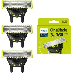 Philips OneBlade 360 - Authentiques lames de rechange, pour rasoir/tondeuse électrique 3 Lames x 360